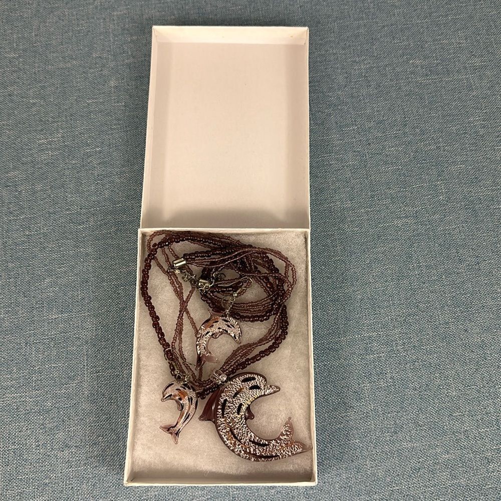 Dolphins Earrings And Necklace Set‎